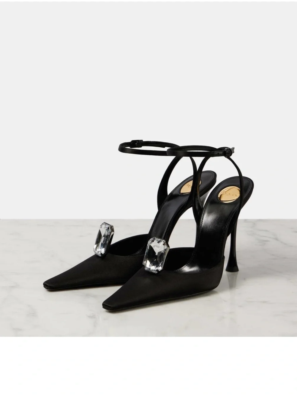 Brand New 100% Auth Saint Laurent Black Satin Harlow Pumps eu 37.5
